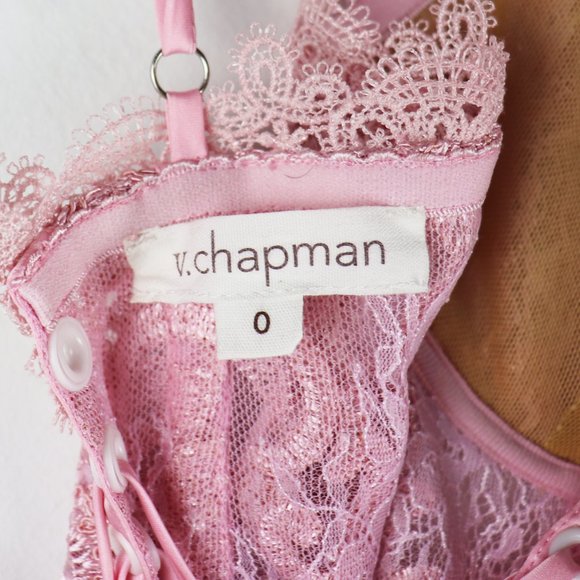 NEW V. Chapman Poppy Lace Dress in Pink Lavender 0 - Picture 7 of 8